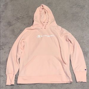 champion pink hoodie